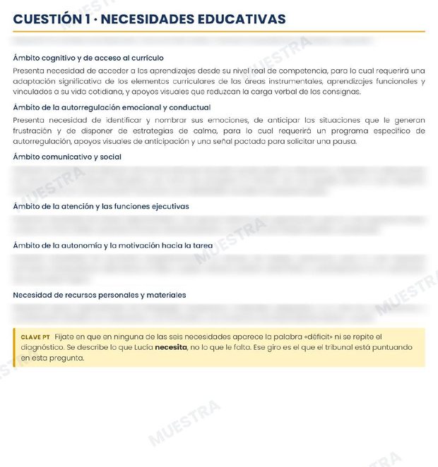Cada pregunta en su sitio