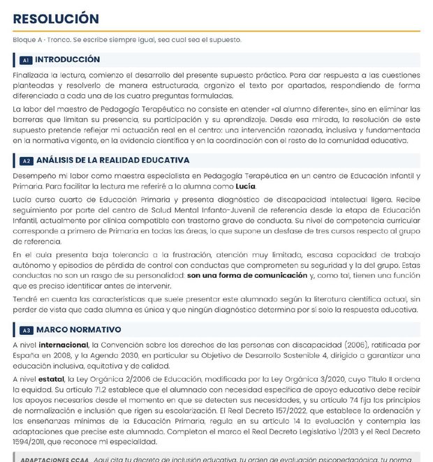 La resolución, apartado por apartado