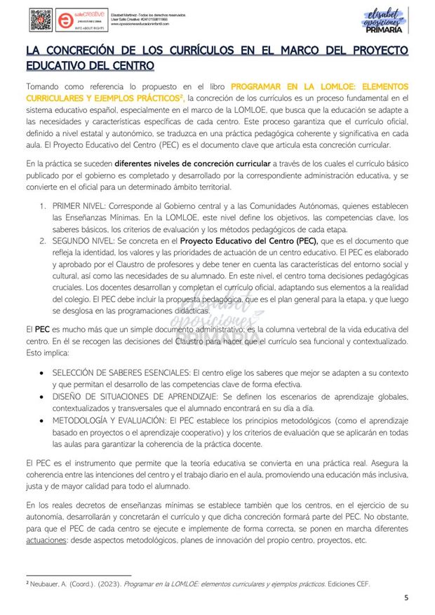 Página real del Tema 2 del temario de Primaria