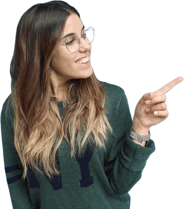 Elisabet señalando los cursos