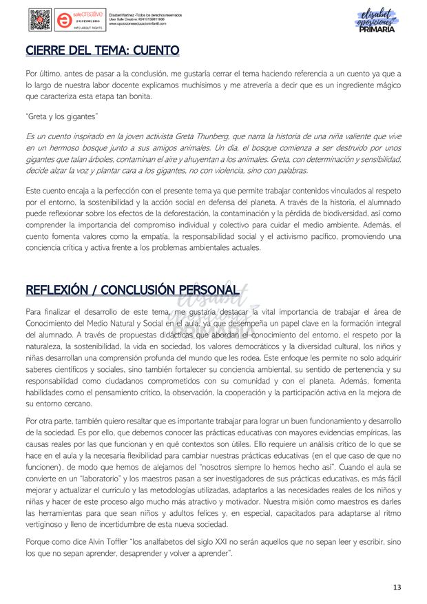 Tema 9 de Primaria: cierre