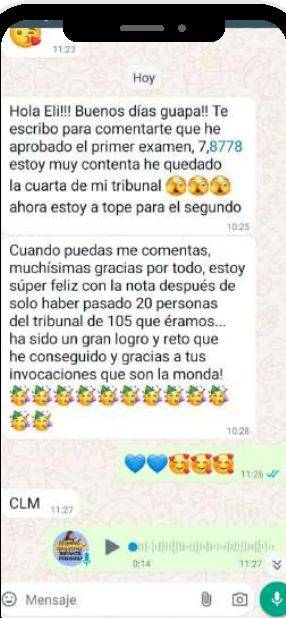 Mensaje de Maria del Carmen (Castilla-La Mancha) con su nota: 7,8778