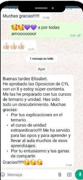 Mensaje de Verónica (Castilla y León) con su nota: 8