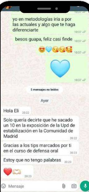Mensaje de Alba (Madrid) con su nota: 10