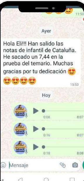 Mensaje de Sheila (Cataluña) con su nota: 7,44