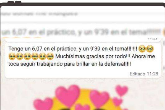 Mensaje de Paloma (Madrid) con su nota: 9,39 tema y 6,07 supuesto