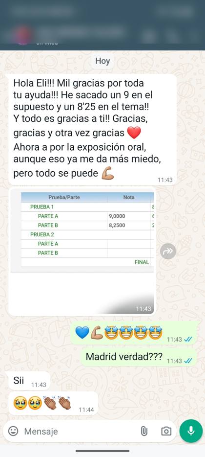 Mensaje real de una alumna sobre la formación
